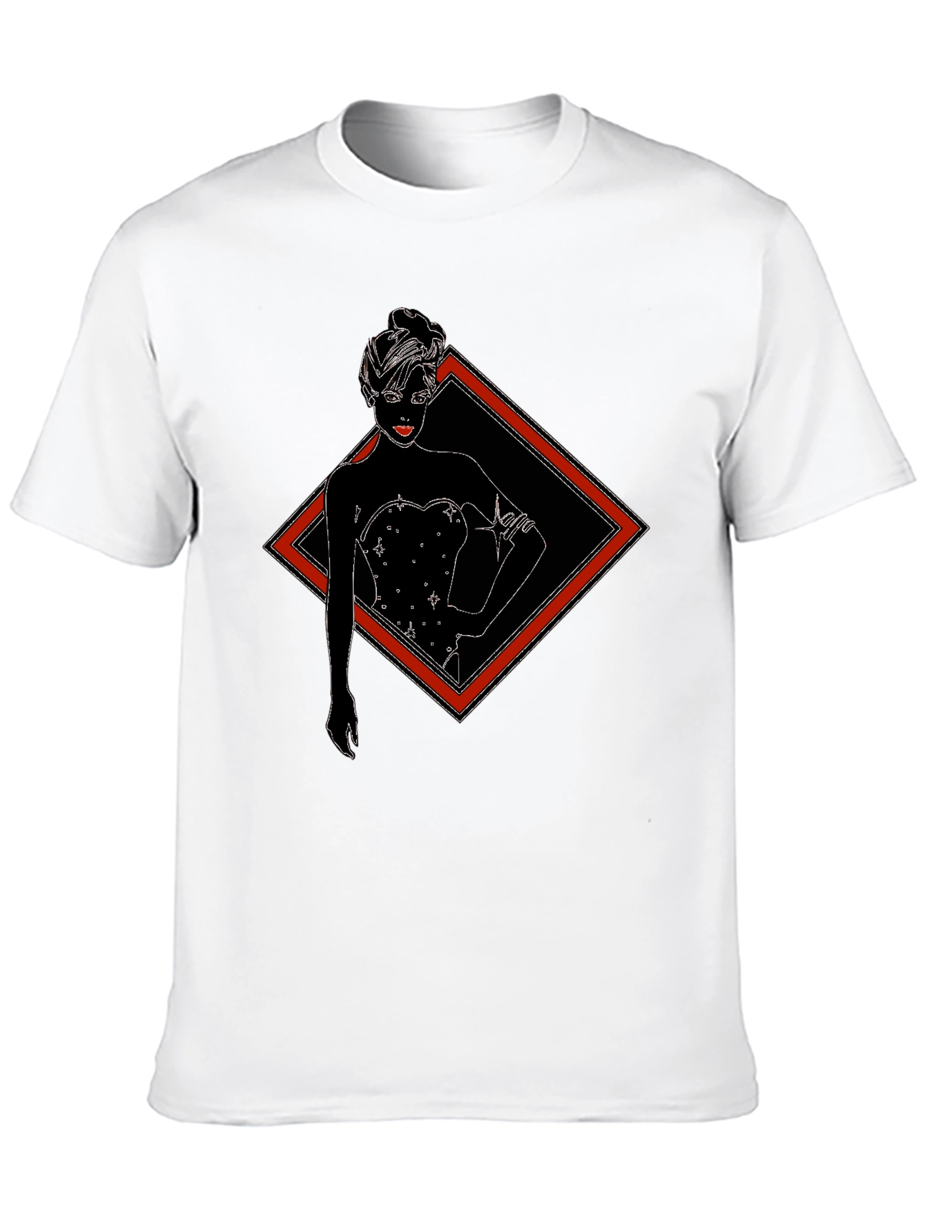 Black T-Shirt with Diamond Lady Graphic Tee
