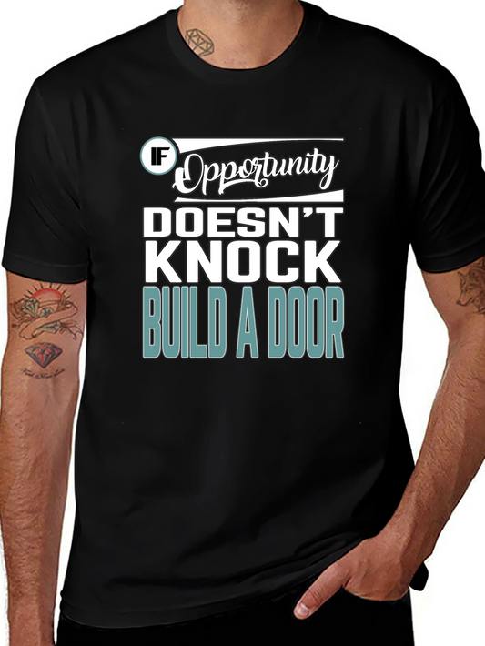 Opportunity Knocks Graphic T-Shirt - Black