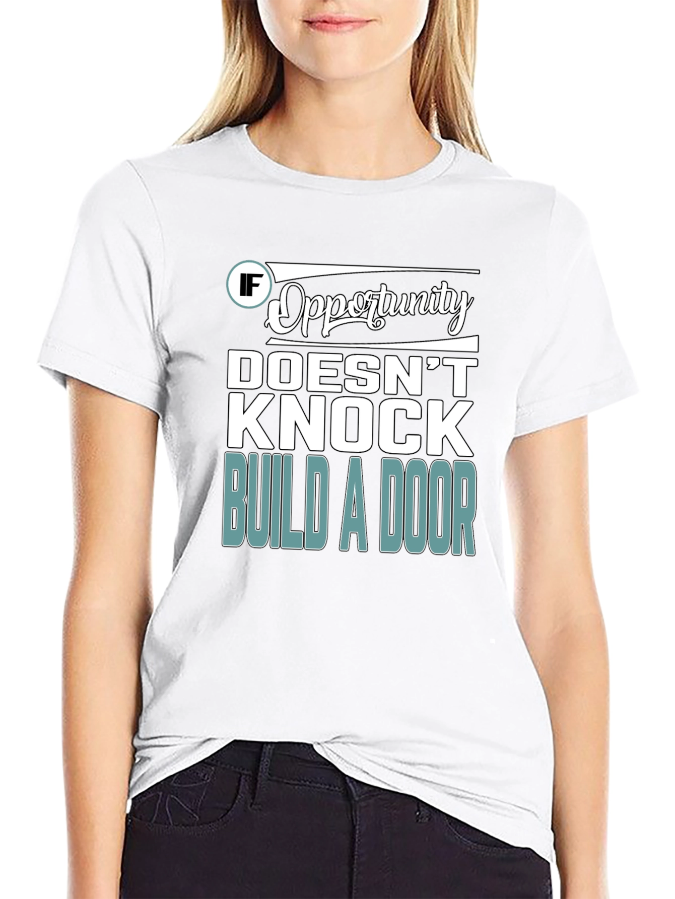 Opportunity Knocks Graphic T-Shirt - Black