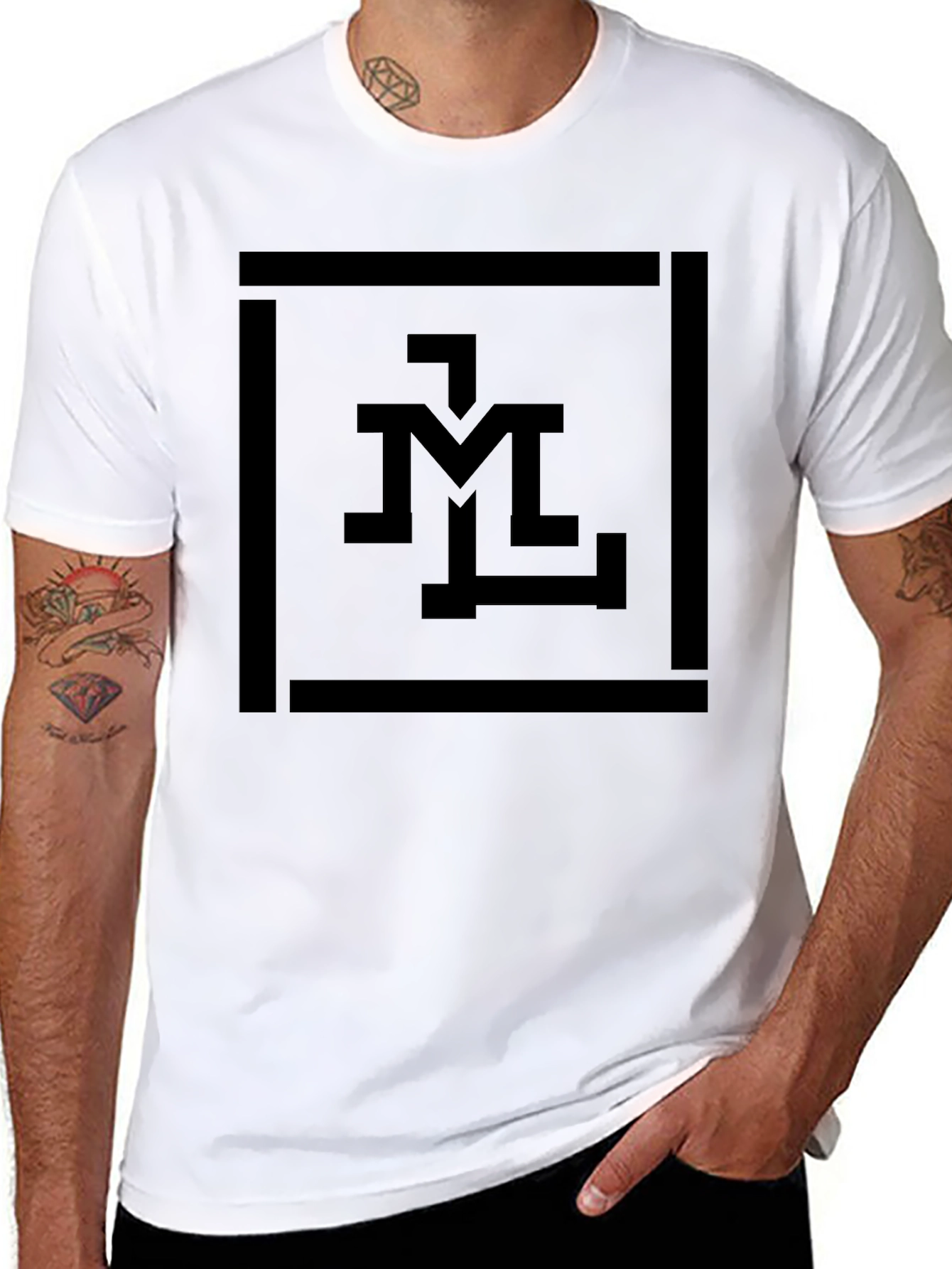 Monochrome Graphic Tee - Modern Minimalist Design