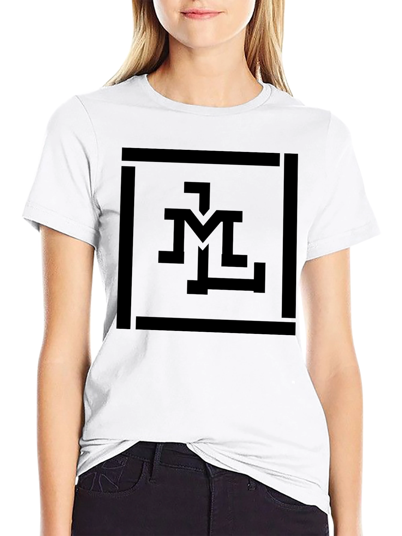 Monochrome Graphic Tee - Modern Minimalist Design