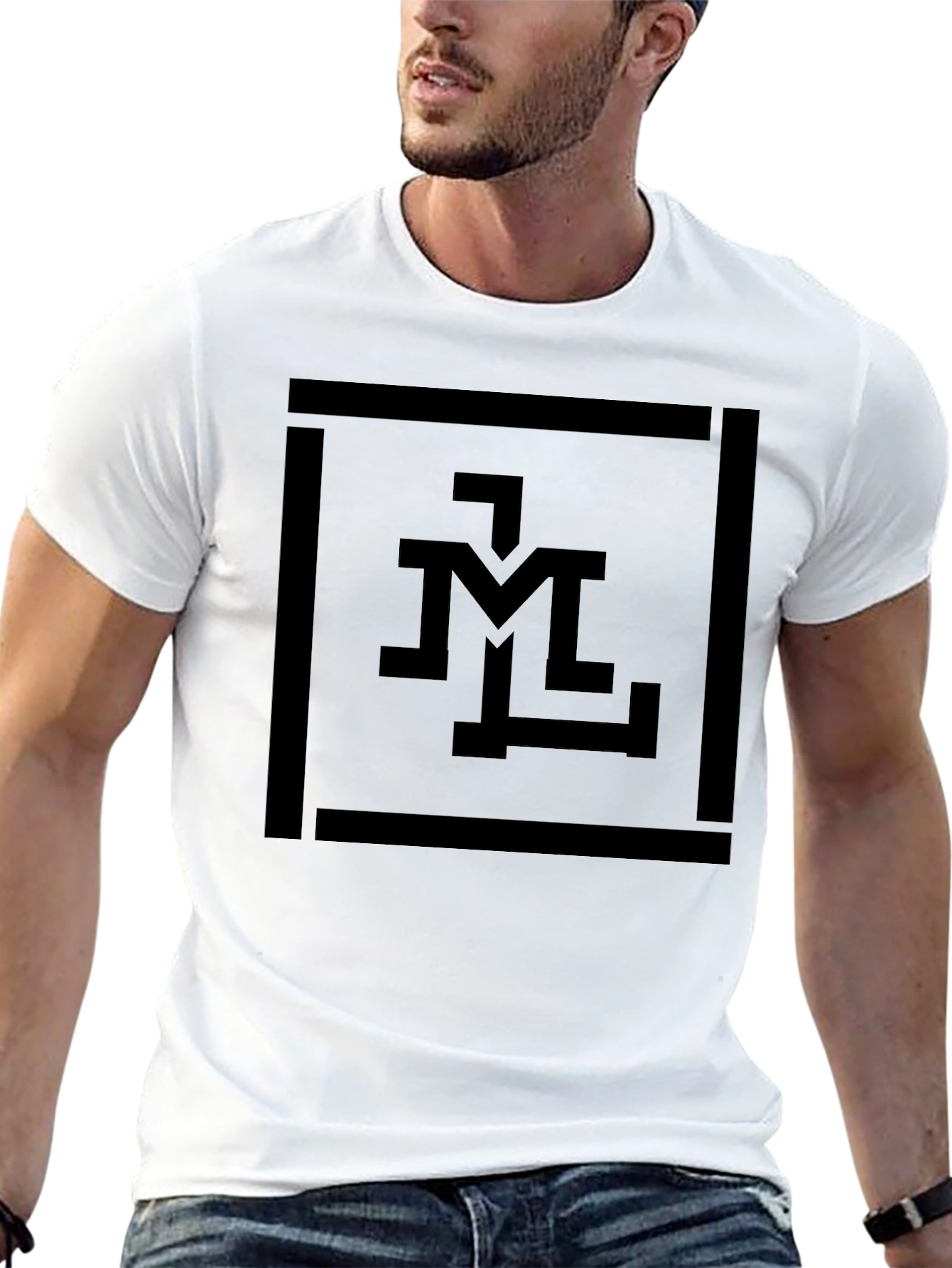 Monochrome Graphic Tee - Modern Minimalist Design
