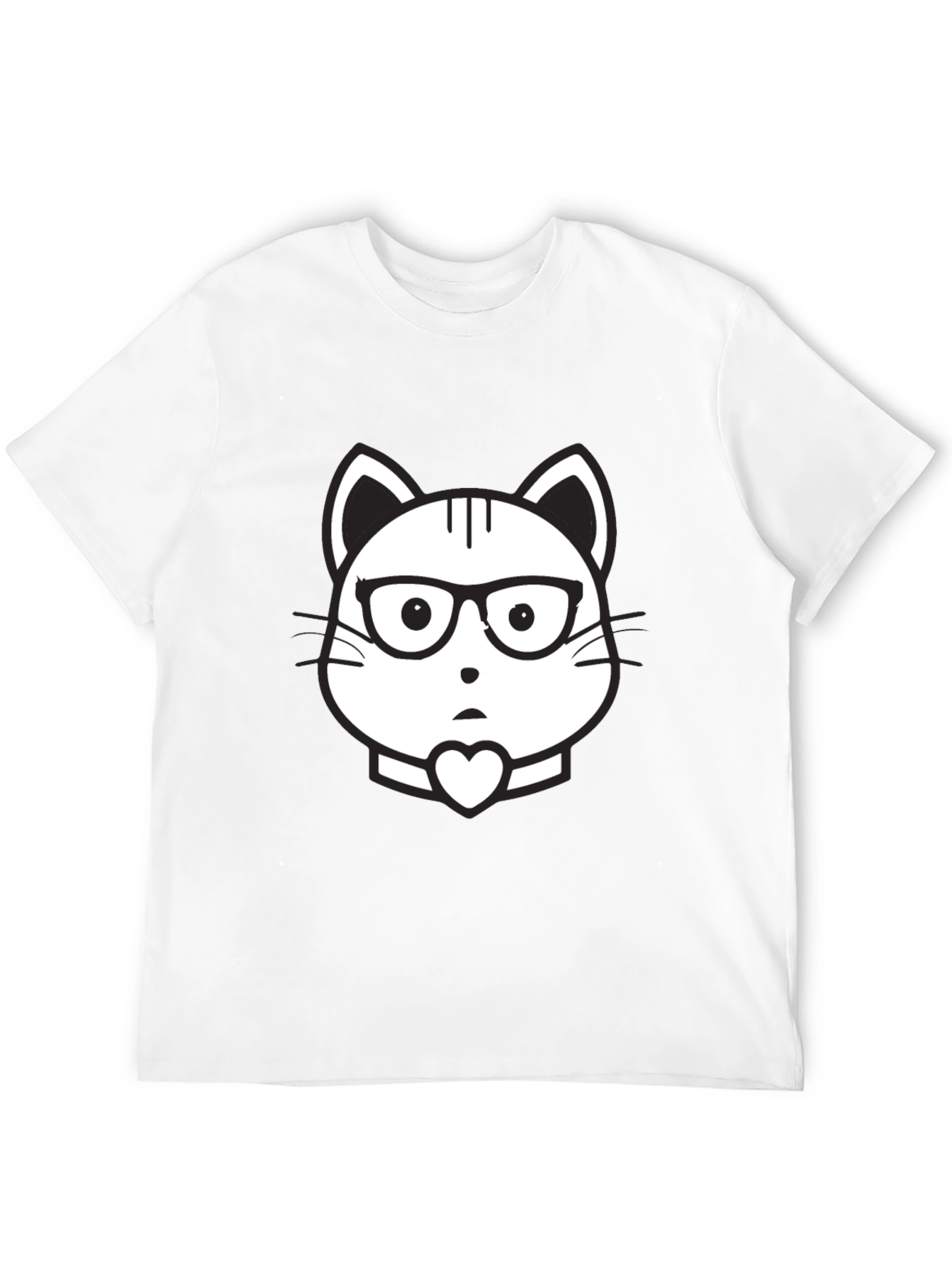 Cat Geek Graphic Tee - Black Cotton T-Shirt