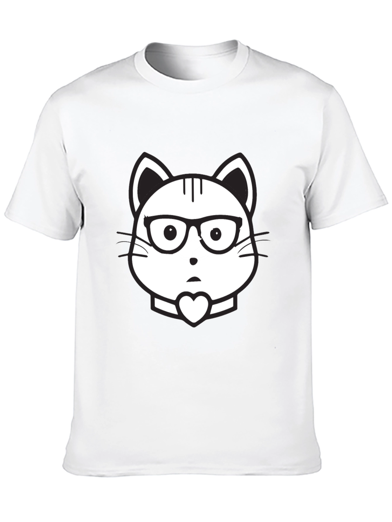 Cat Geek Graphic Tee - Black Cotton T-Shirt