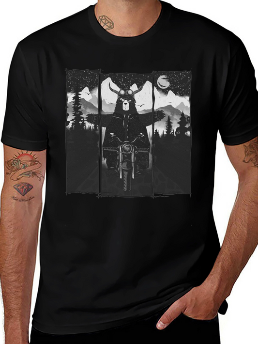 Bear Biker T-Shirt - Mountain Adventure Tee