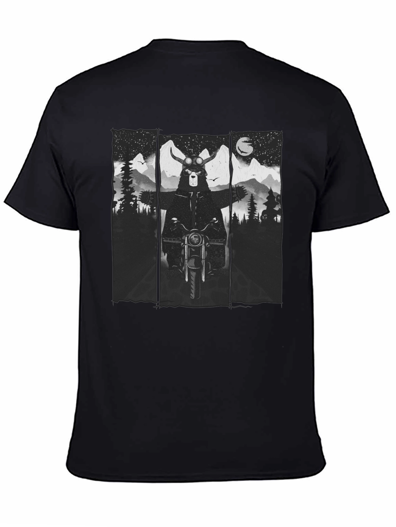 Bear Biker T-Shirt - Mountain Adventure Tee
