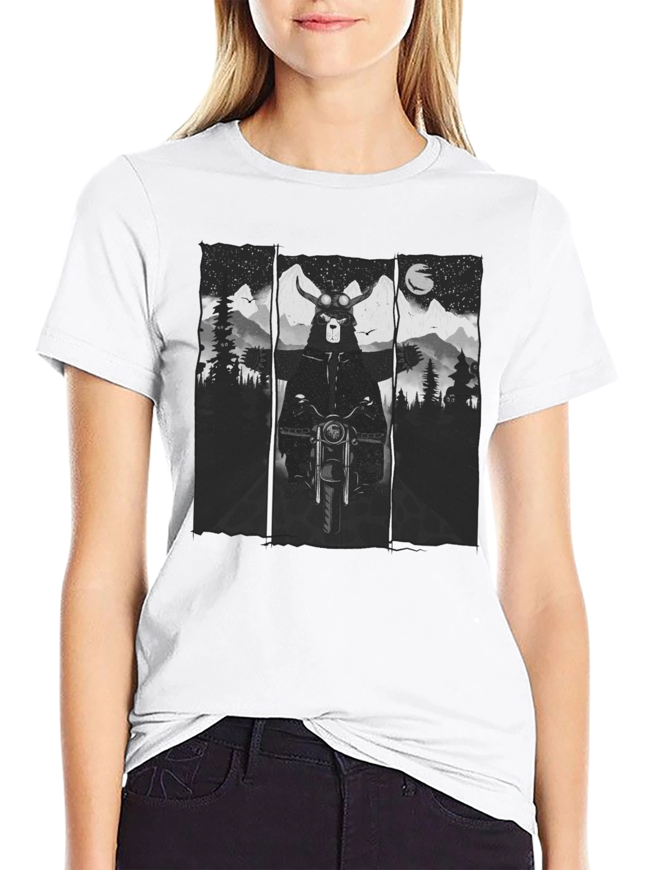 Bear Biker T-Shirt - Mountain Adventure Tee