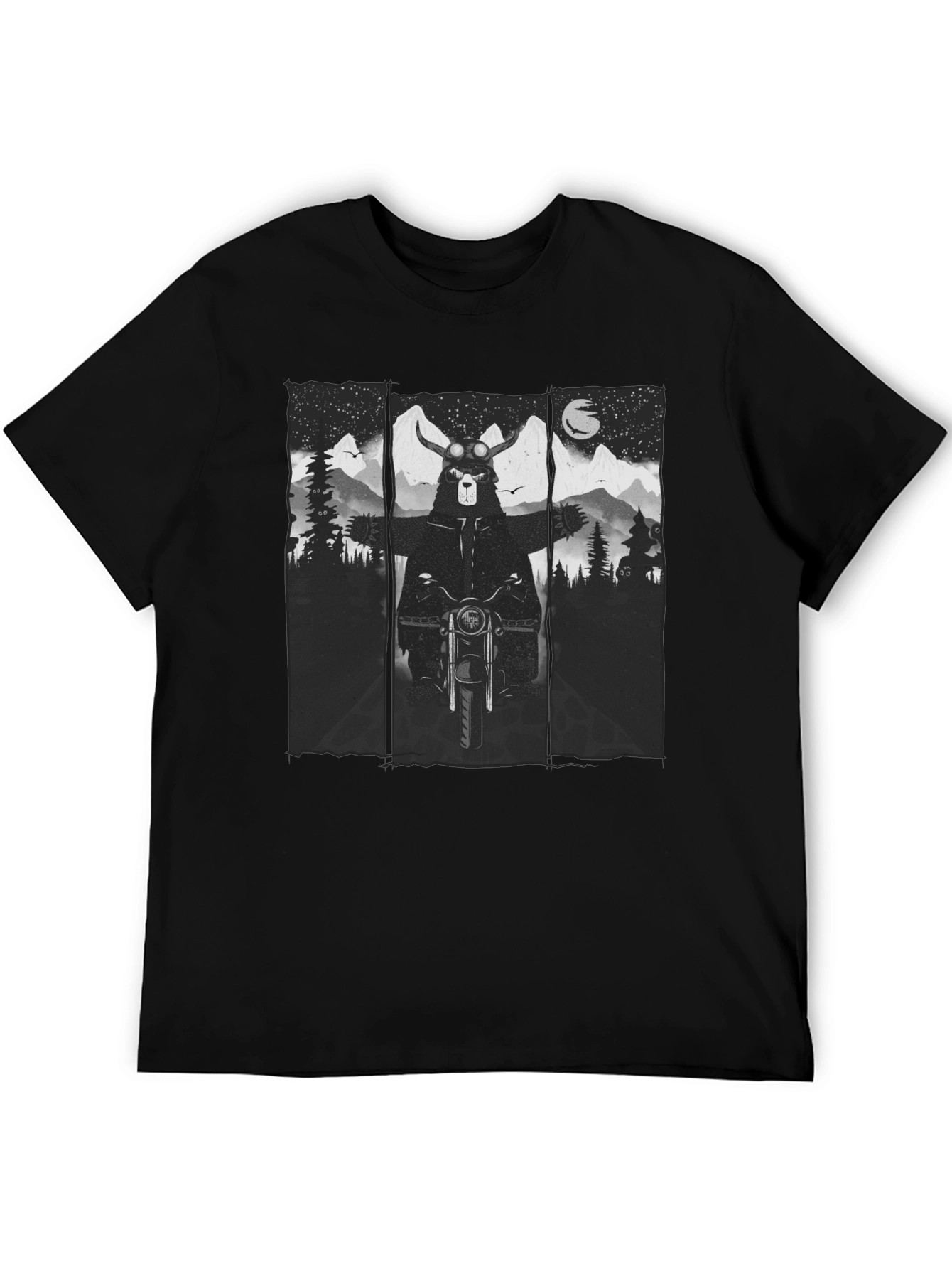 Bear Biker T-Shirt - Mountain Adventure Tee
