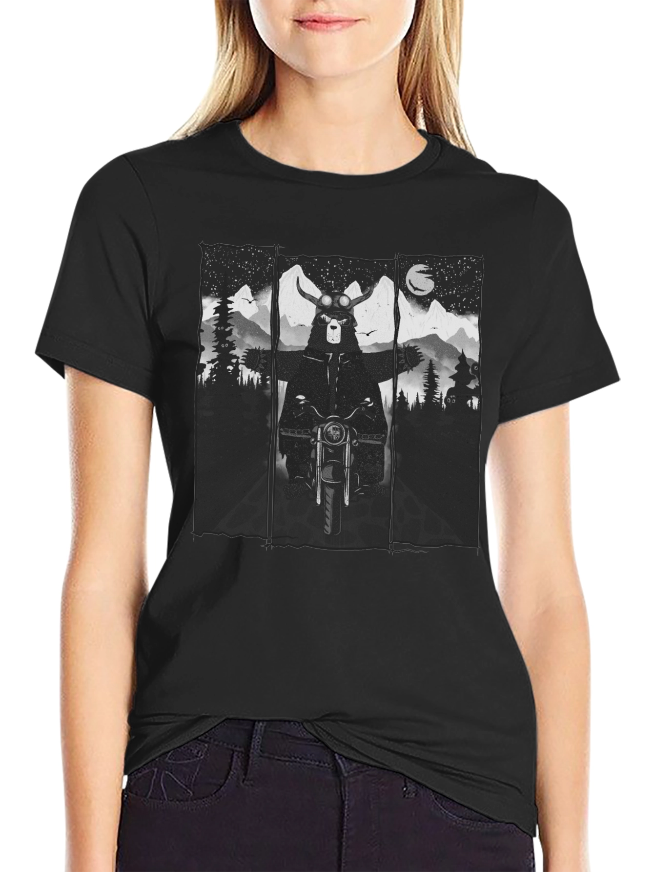 Bear Biker T-Shirt - Mountain Adventure Tee