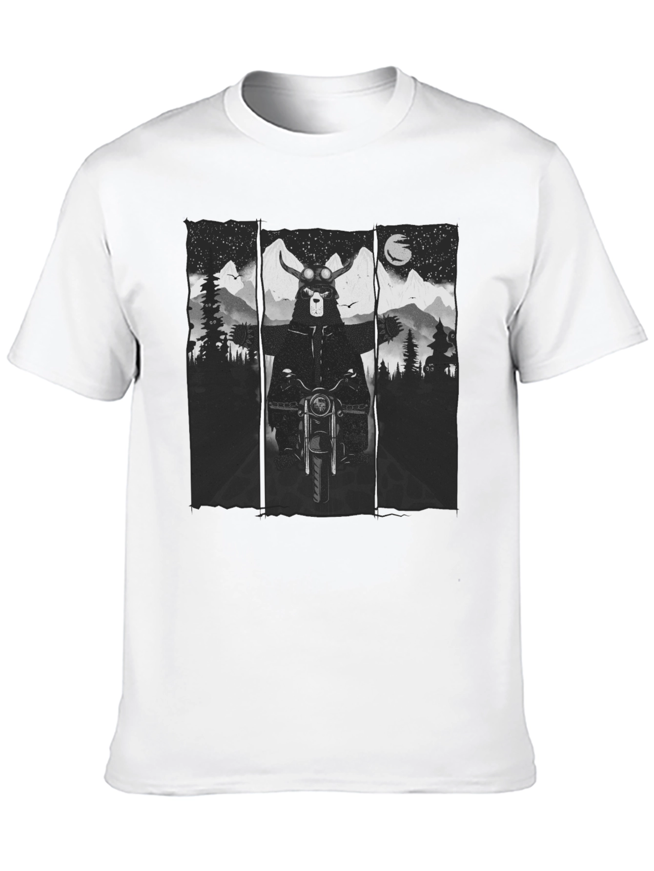 Bear Biker T-Shirt - Mountain Adventure Tee