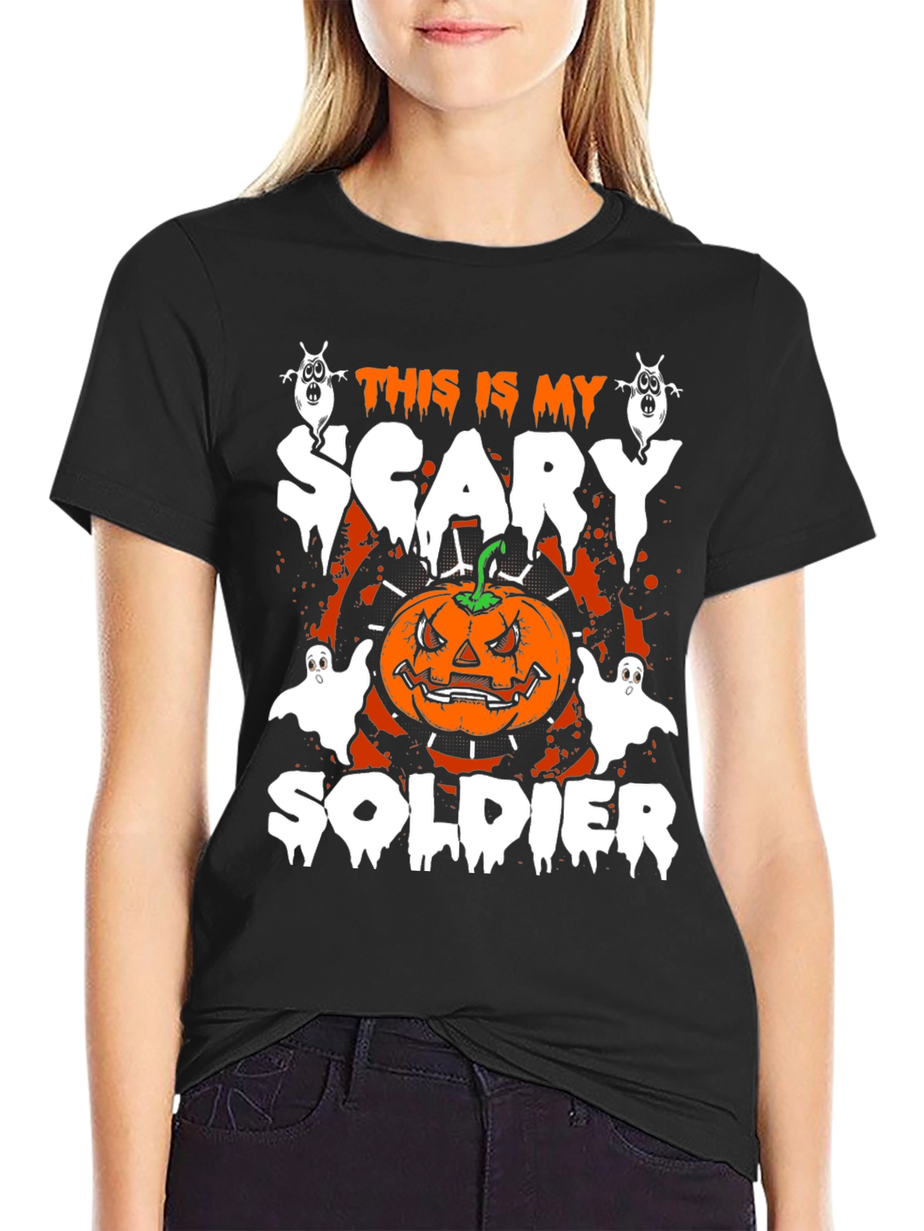 Halloween Scary Soldier Graphic Tee