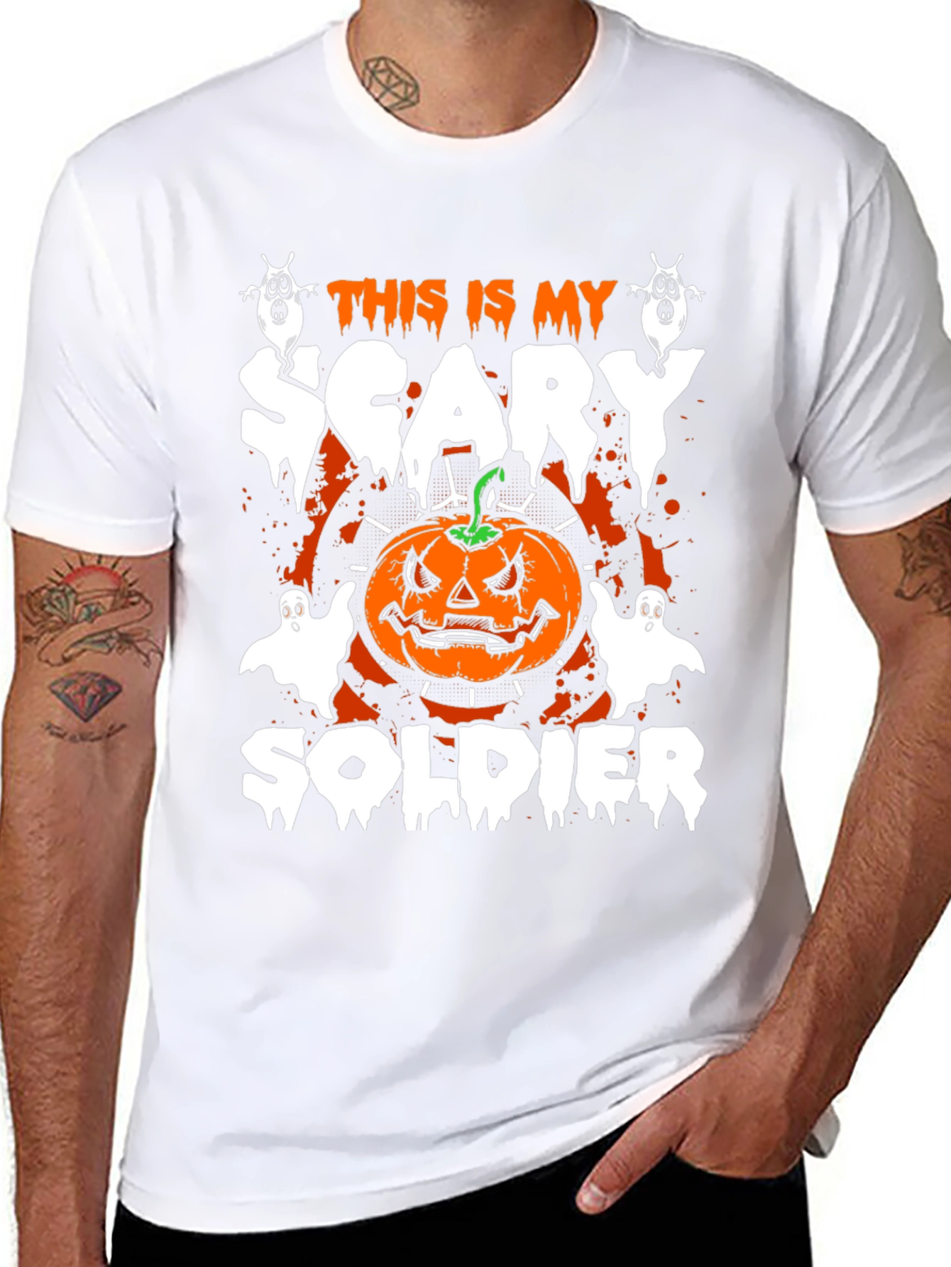 Halloween Scary Soldier Graphic Tee