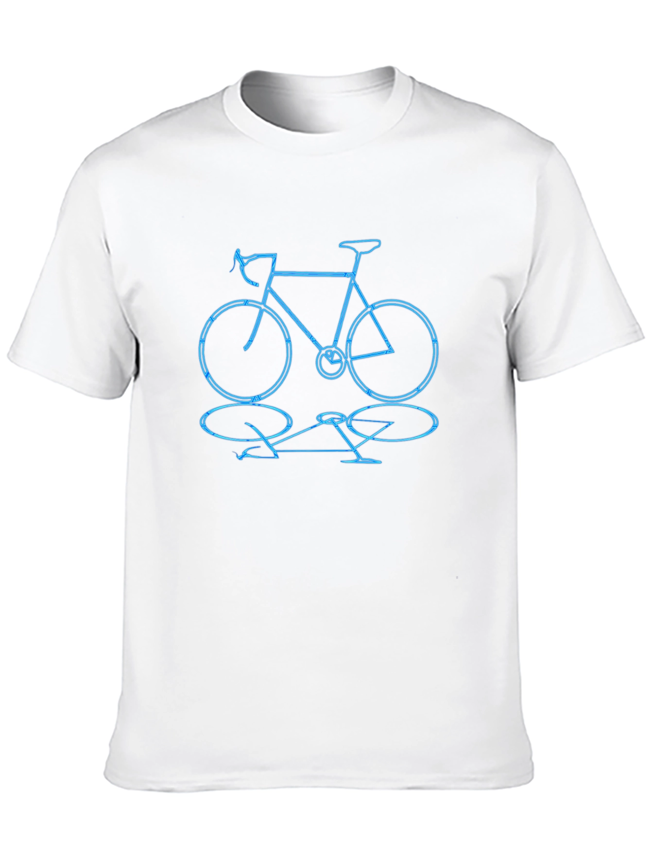 Bike Outline Graphic Print Black Crew Neck T-Shirt