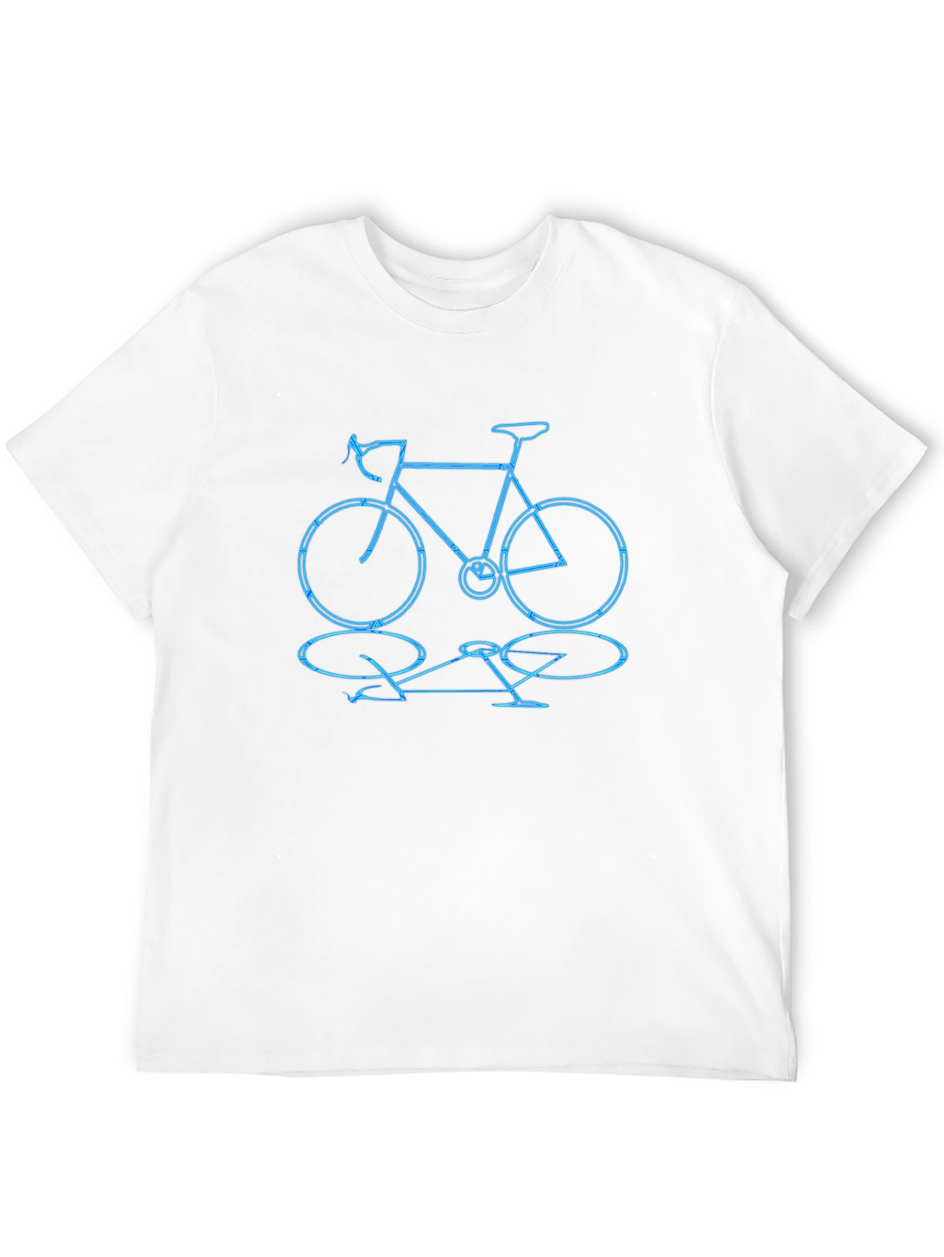 Bike Outline Graphic Print Black Crew Neck T-Shirt