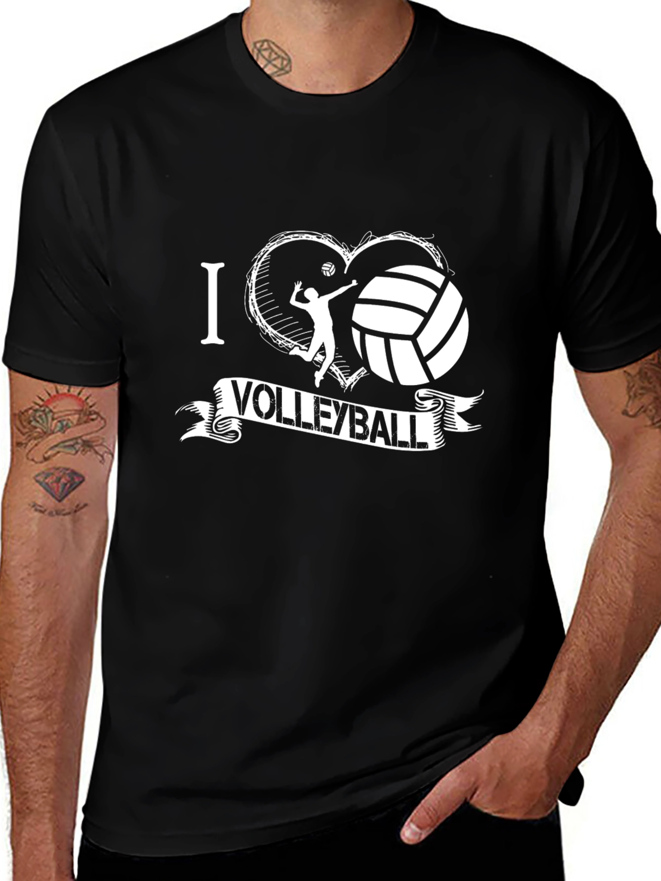 I Love Volleyball T-Shirt - Sports Fan Apparel
