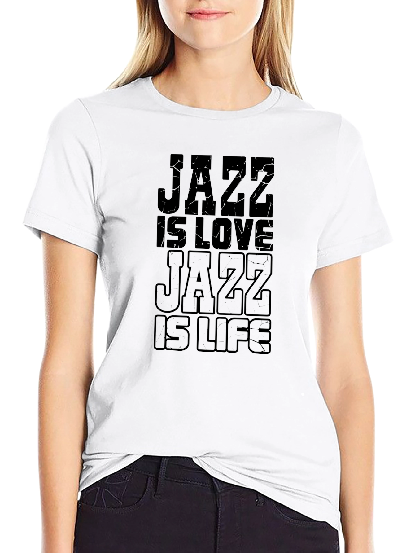 Jazz is Love Jazz is Life Black Graphic Tee