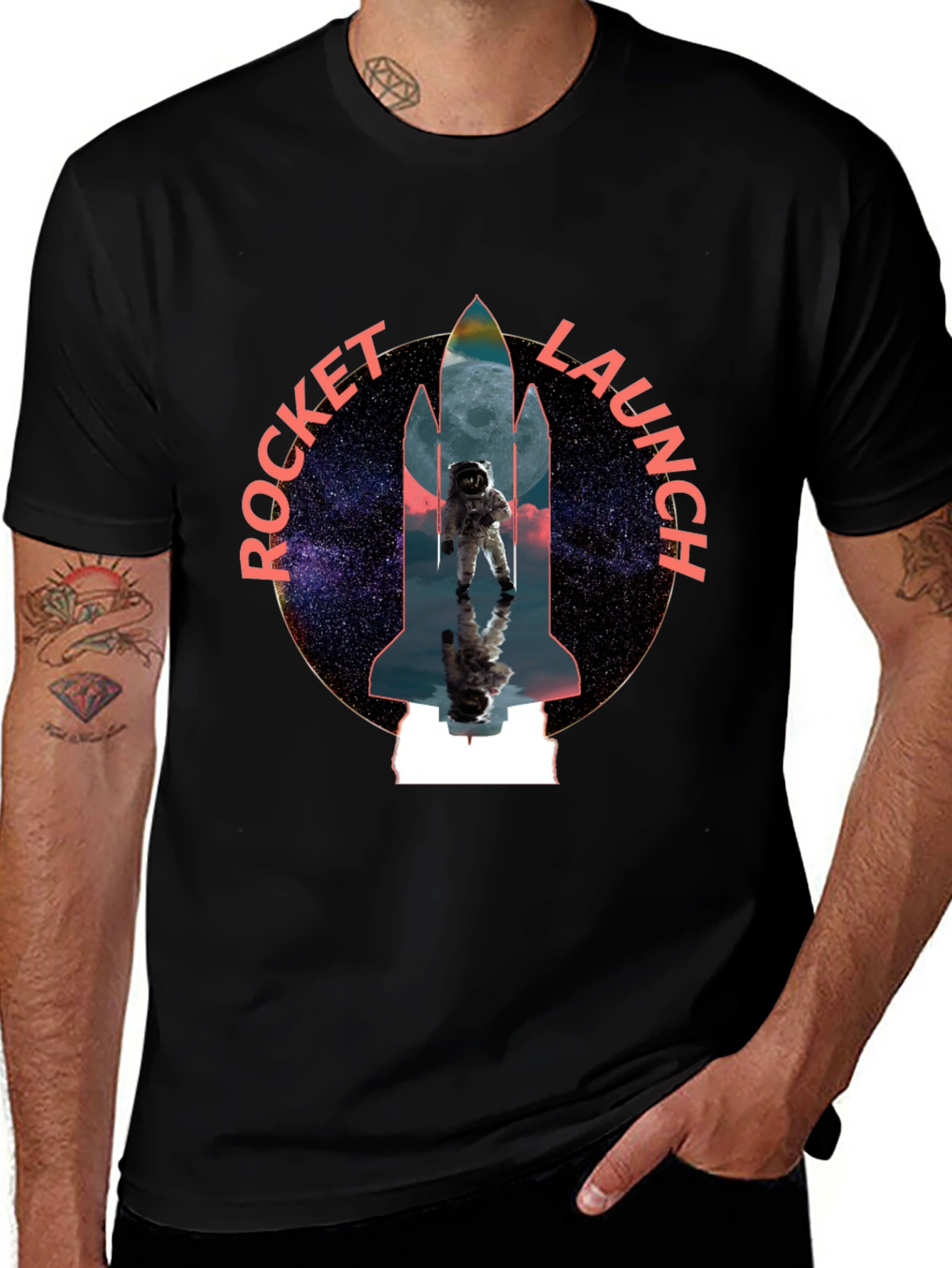 Rocket Launch Graphic Tee - Space Astronaut Design