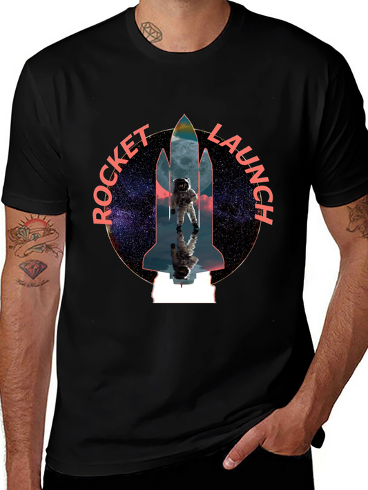 Rocket Launch Graphic Tee - Space Astronaut Design
