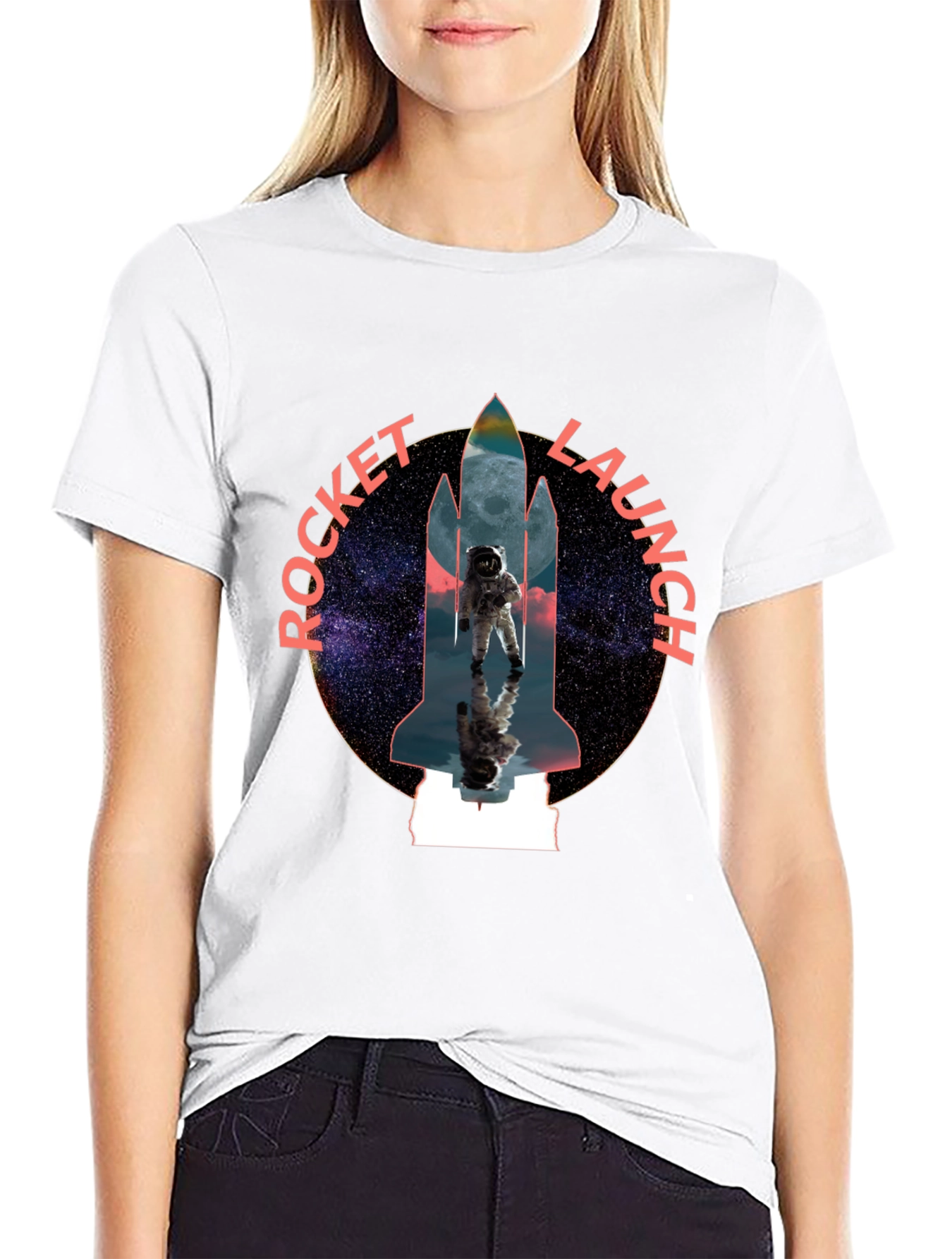 Rocket Launch Graphic Tee - Space Astronaut Design