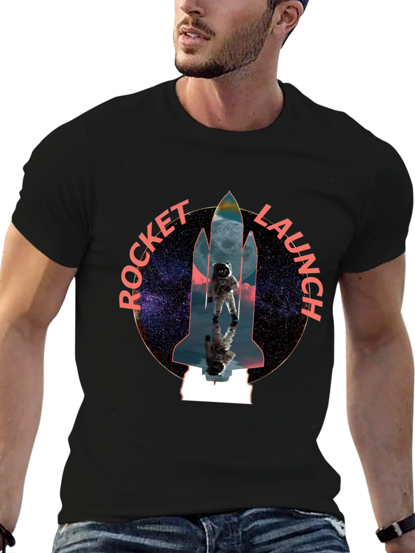 Rocket Launch Graphic Tee - Space Astronaut Design