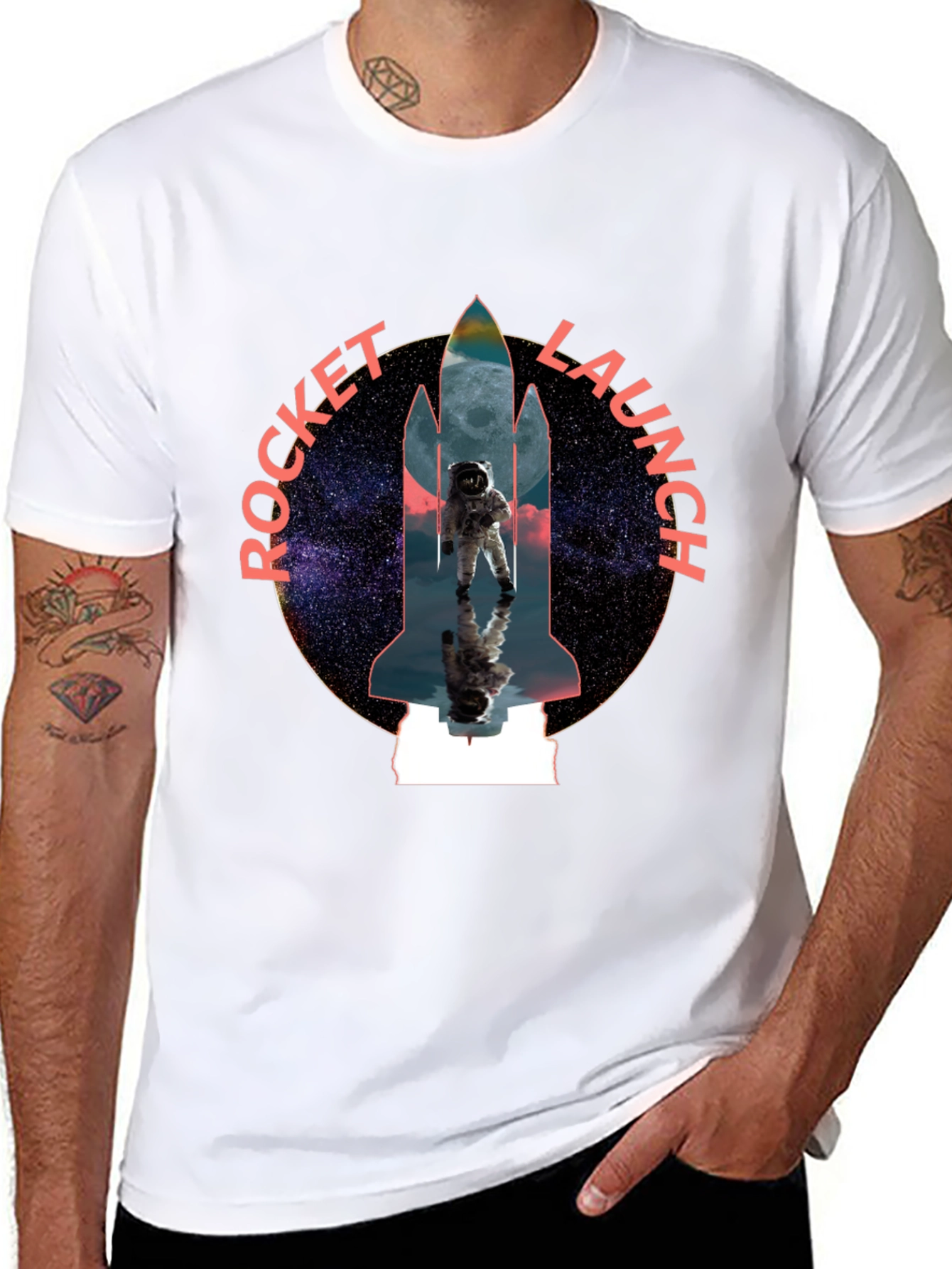 Rocket Launch Graphic Tee - Space Astronaut Design
