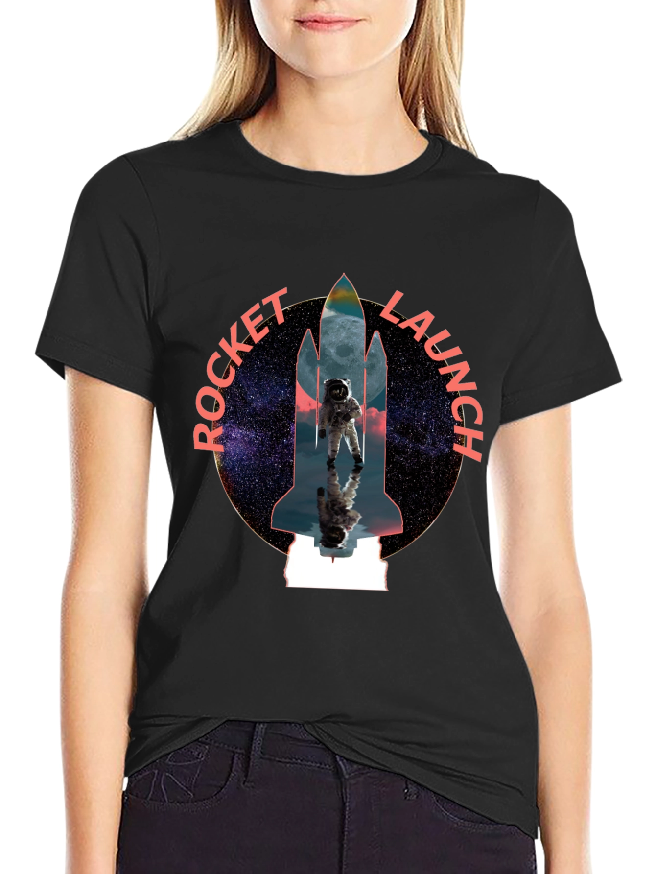 Rocket Launch Graphic Tee - Space Astronaut Design