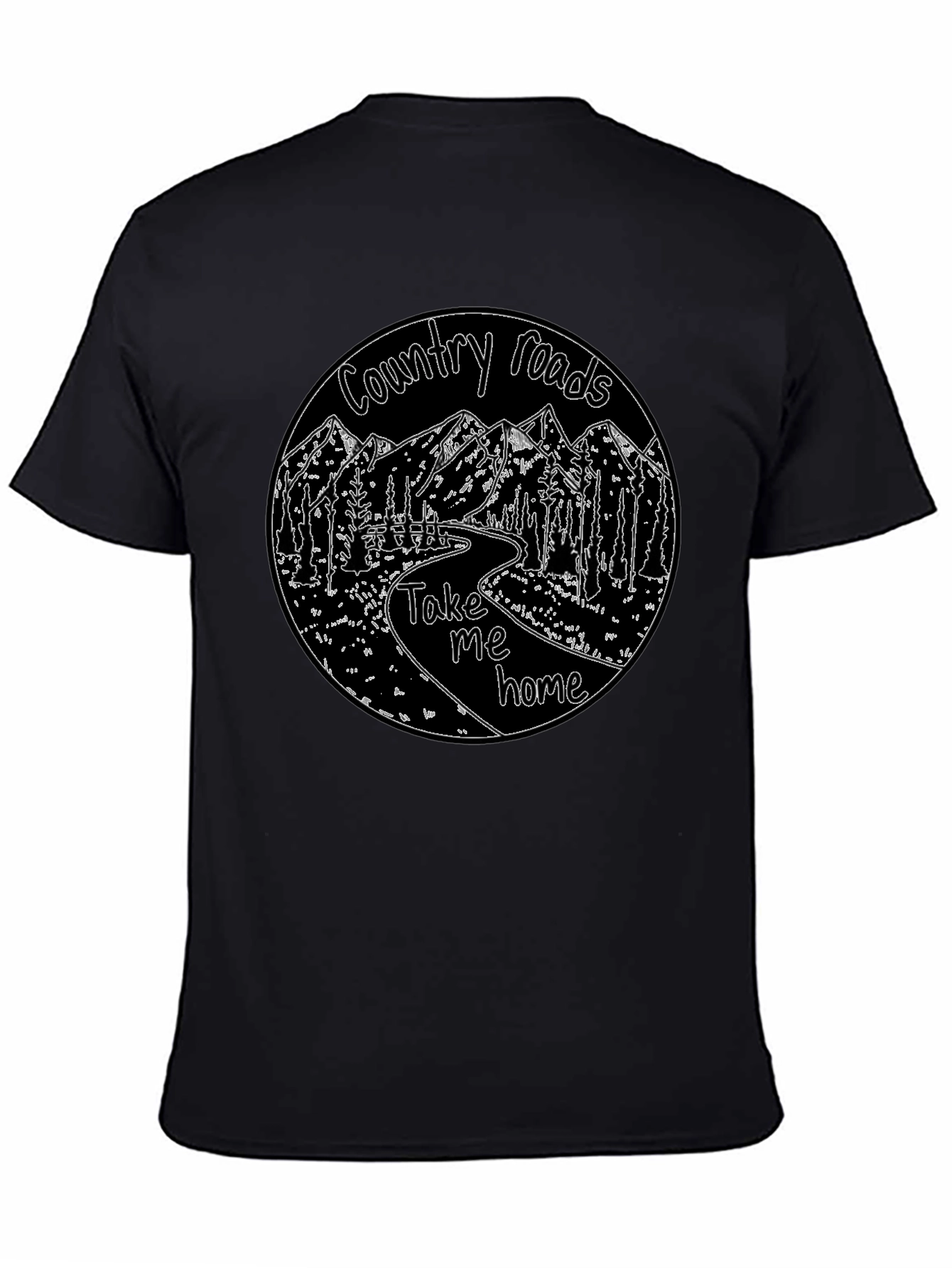 Country Roads Graphic T-Shirt Black