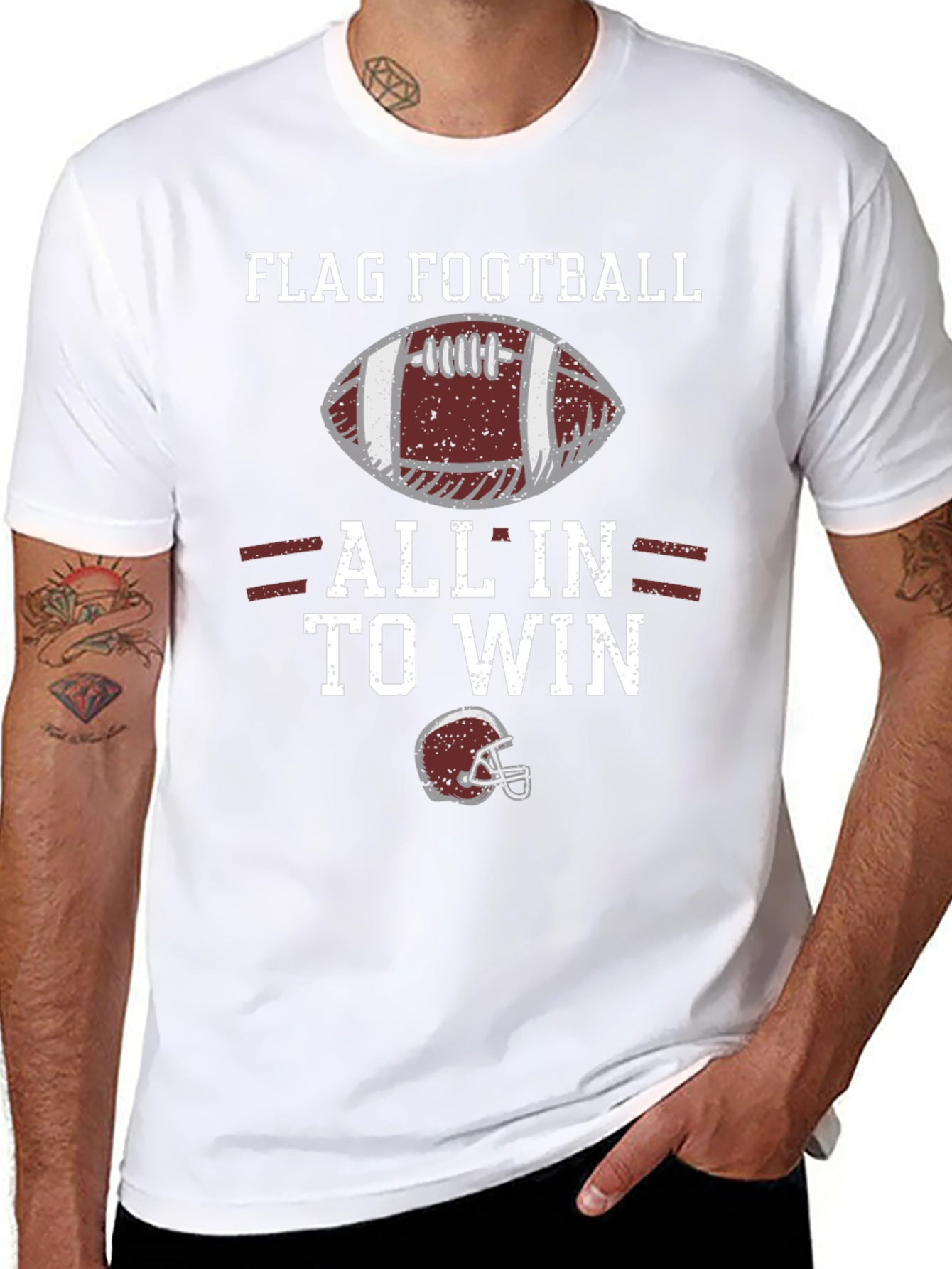 Flag Football All In To Win Graphic T-Shirt