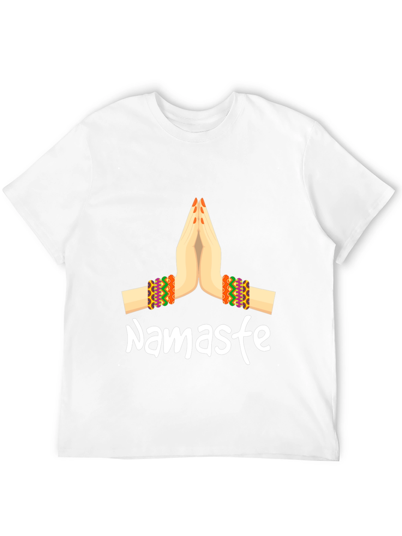 Namaste Hands Graphic Tee - Relaxed Fit Black T-Shirt