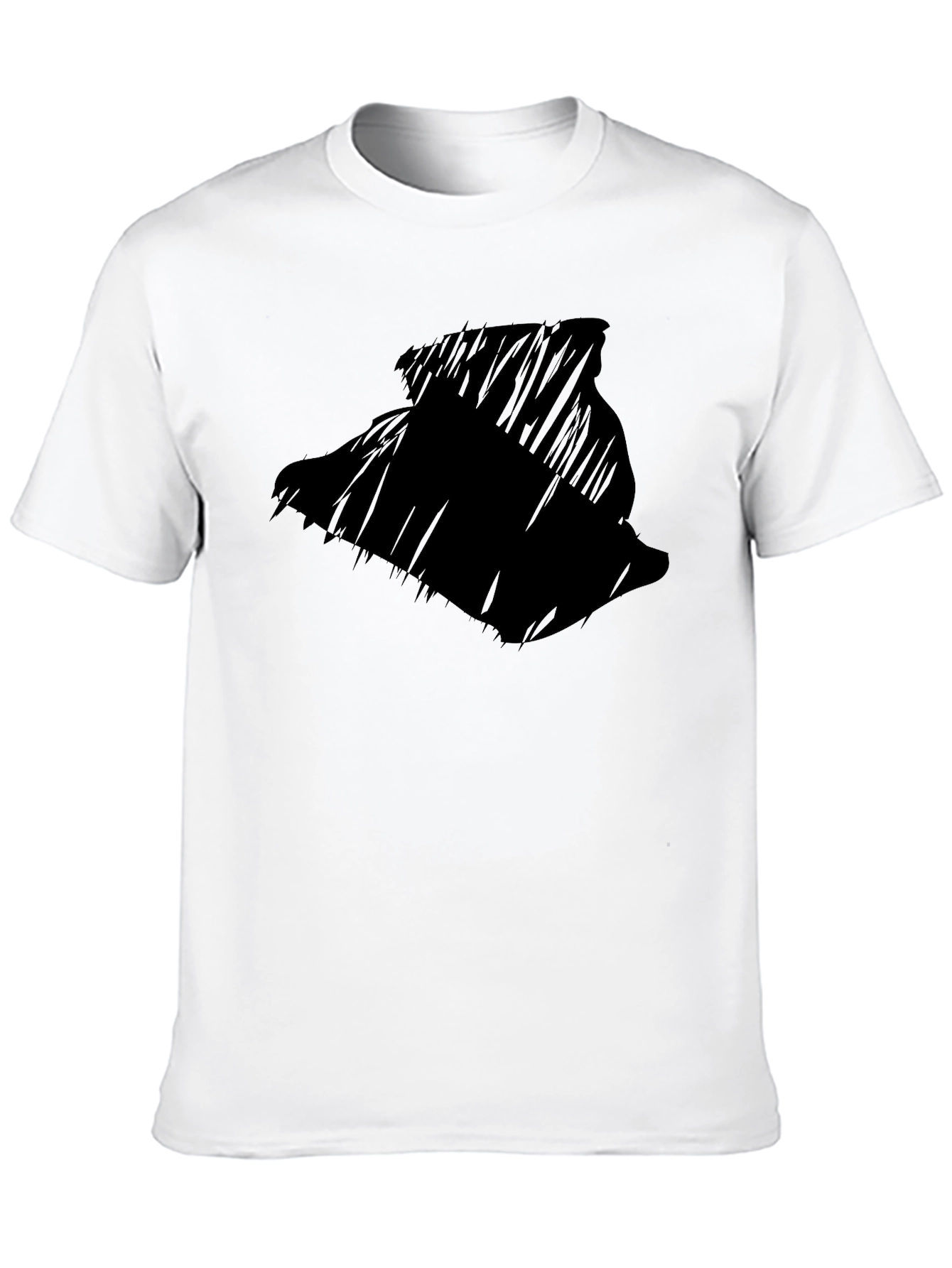 Mens Black Graphic T-Shirt - Abstract Silhouette