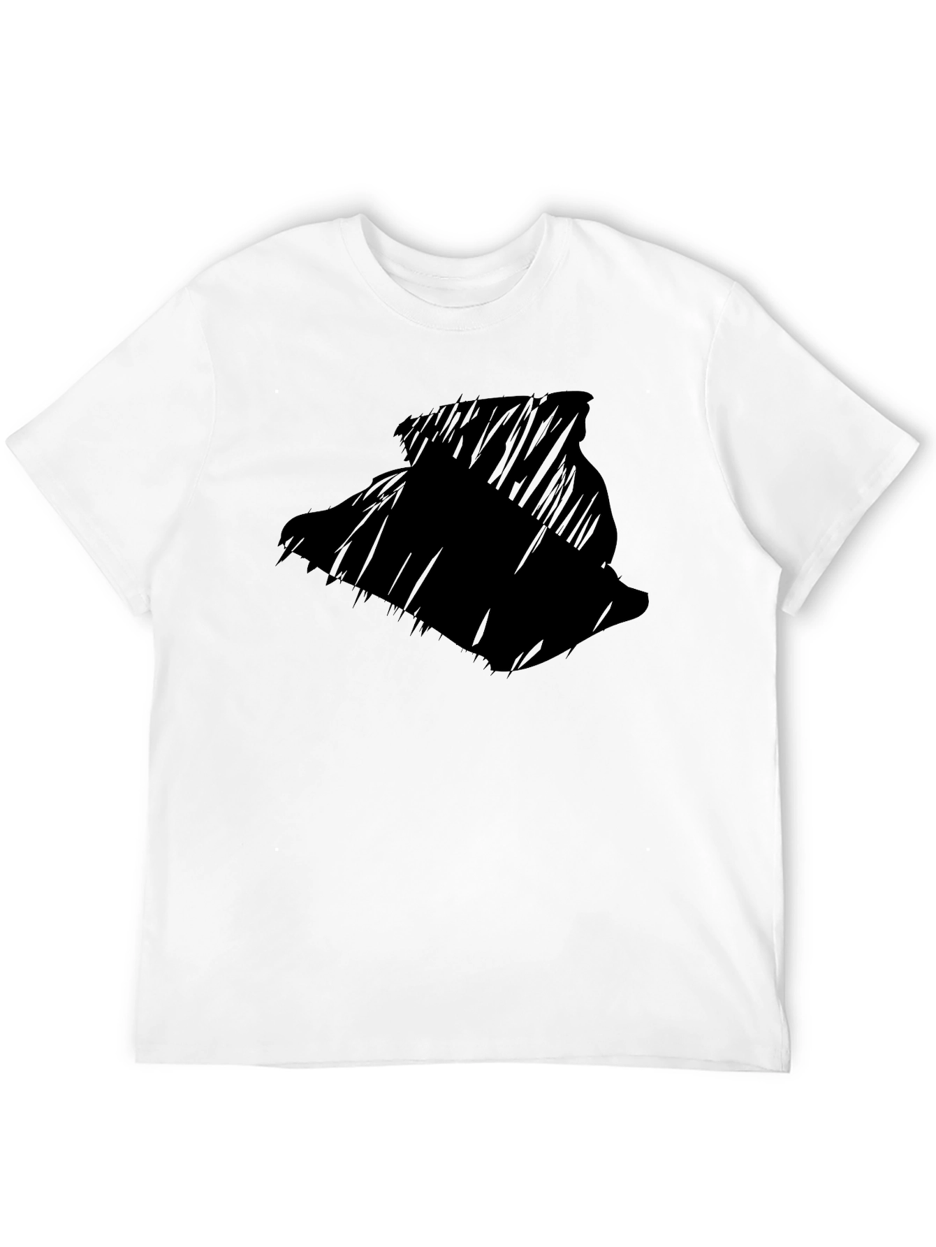Mens Black Graphic T-Shirt - Abstract Silhouette