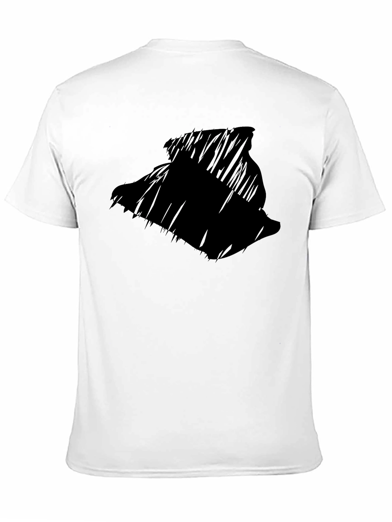 Mens Black Graphic T-Shirt - Abstract Silhouette