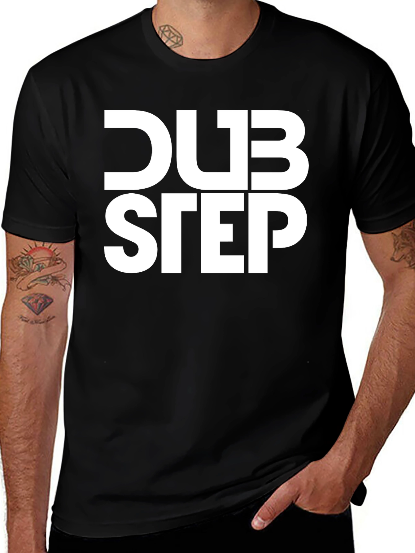 Dubstep Graphic Tee - Black Cotton Music Shirt