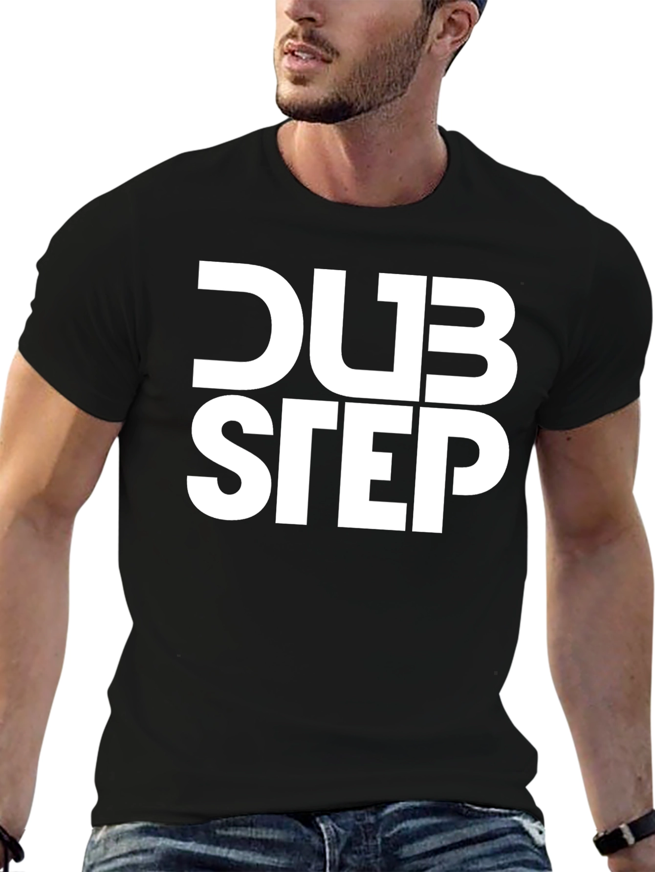 Dubstep Graphic Tee - Black Cotton Music Shirt