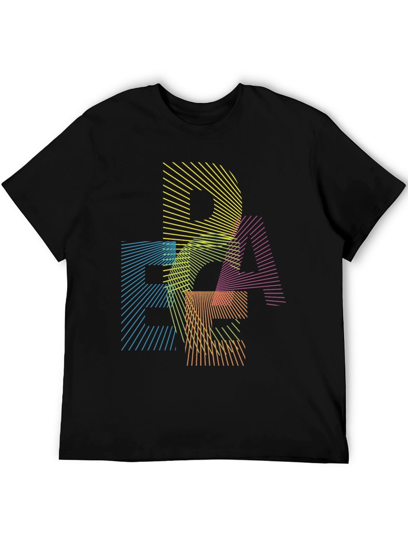 Abstract Geometric Line Art Graphic T-Shirt