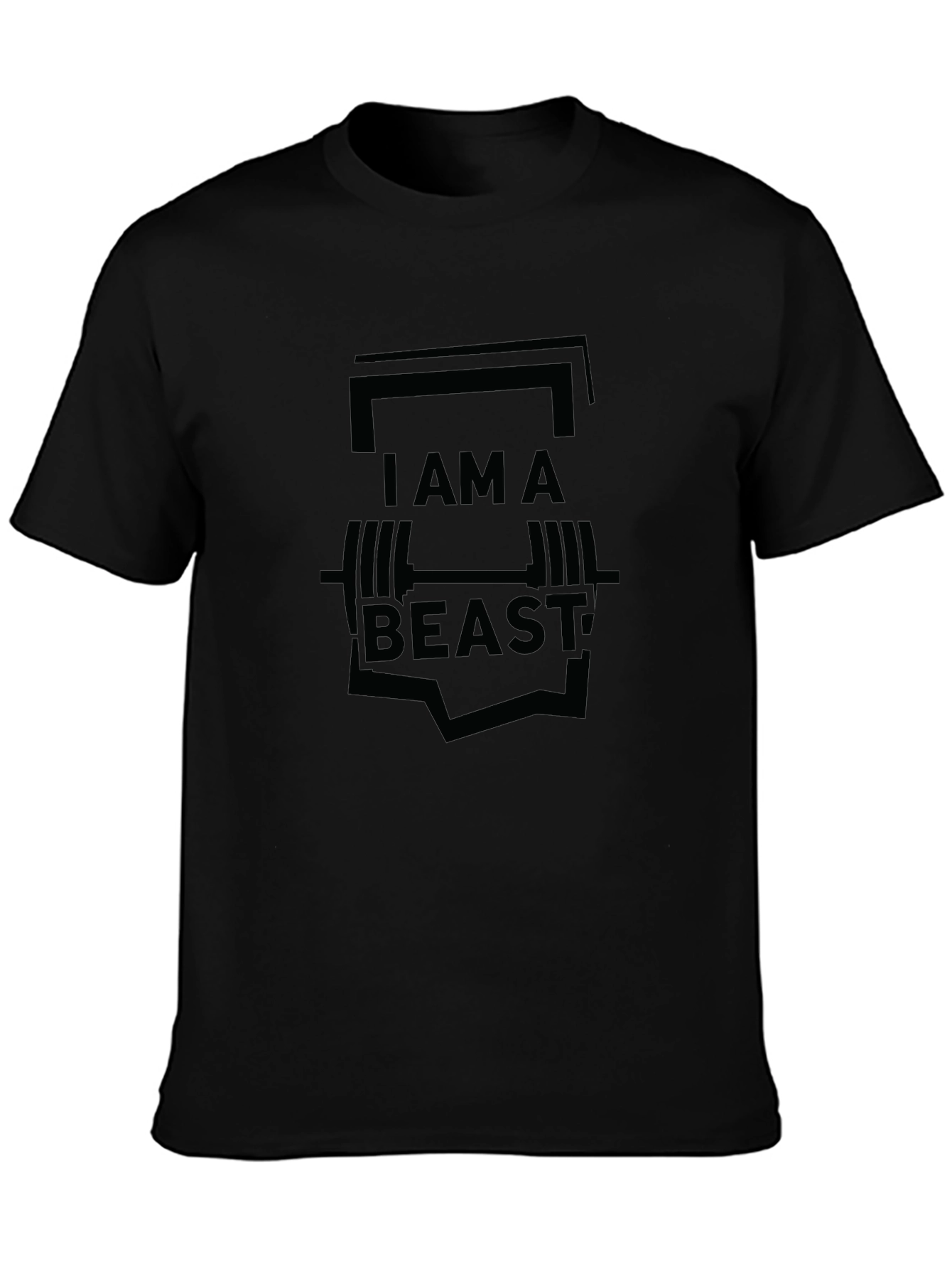 I AM A BEAST - Black Graphic T-Shirt