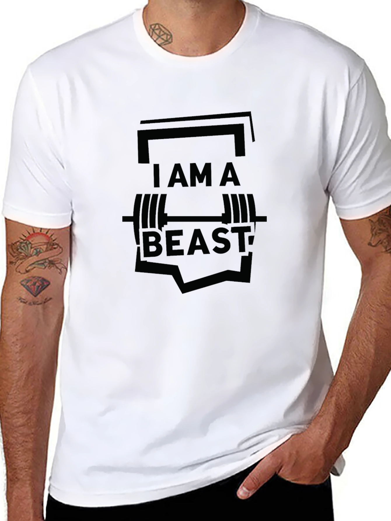 I AM A BEAST - Black Graphic T-Shirt