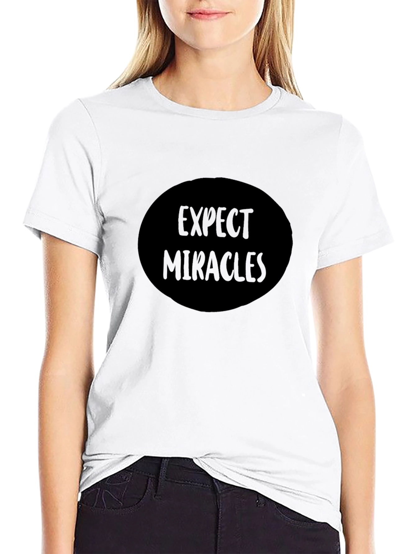 Expect Miracles Black Graphic Tee