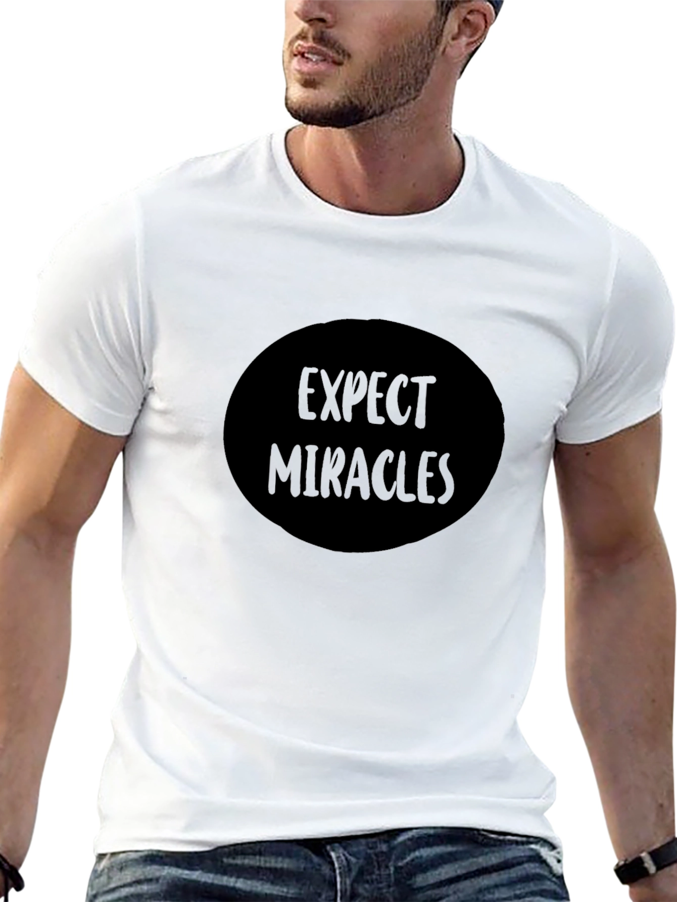 Expect Miracles Black Graphic Tee