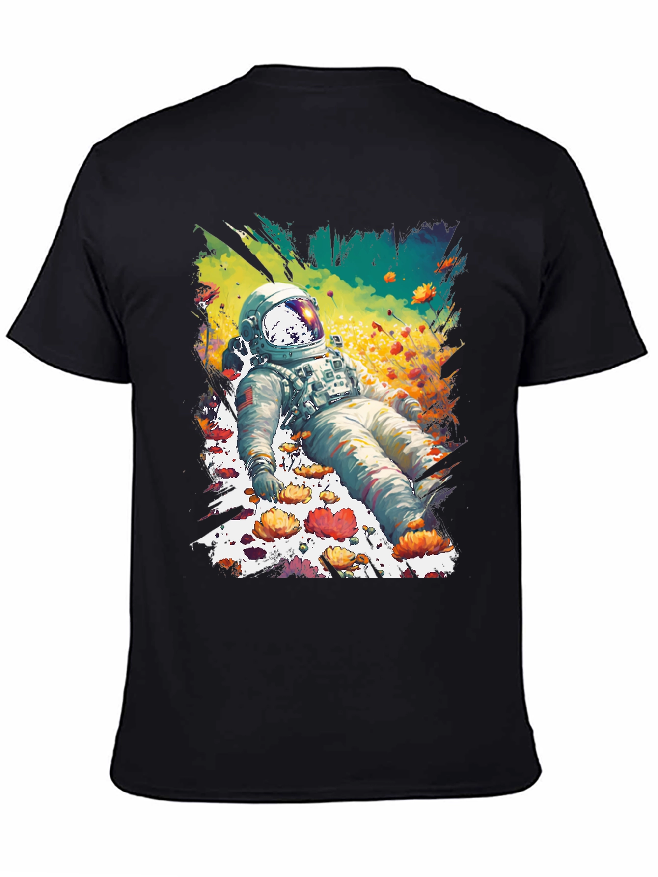 Astronaut in Flowers Graphic T-Shirt