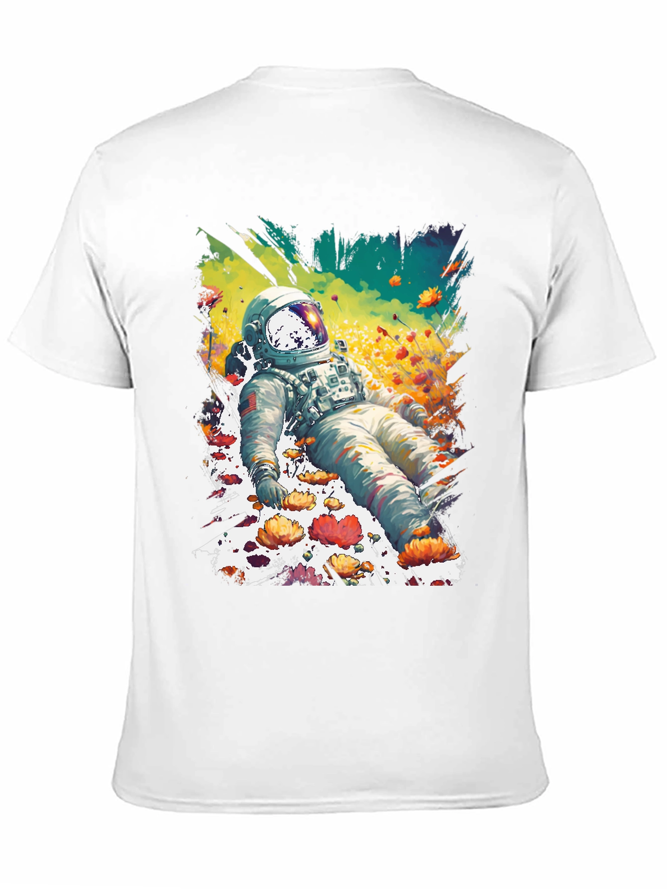 Astronaut in Flowers Graphic T-Shirt