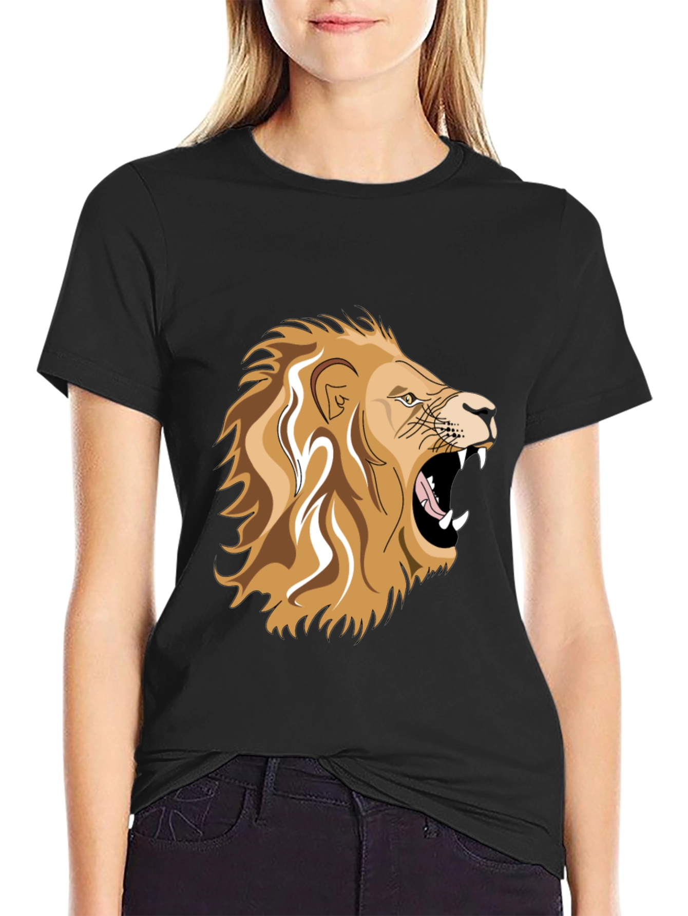 Lion Graphic Black T-Shirt