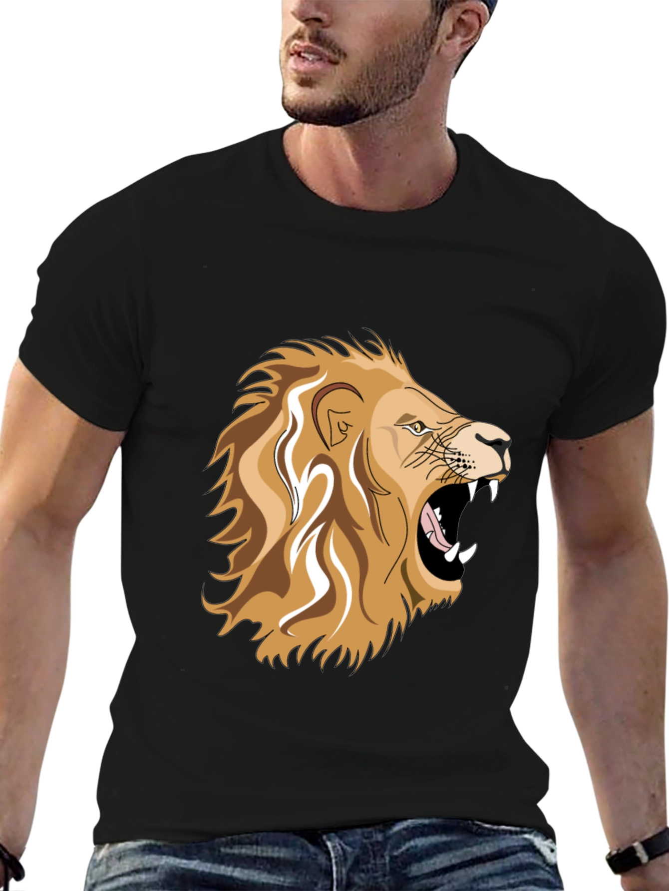 Lion Graphic Black T-Shirt