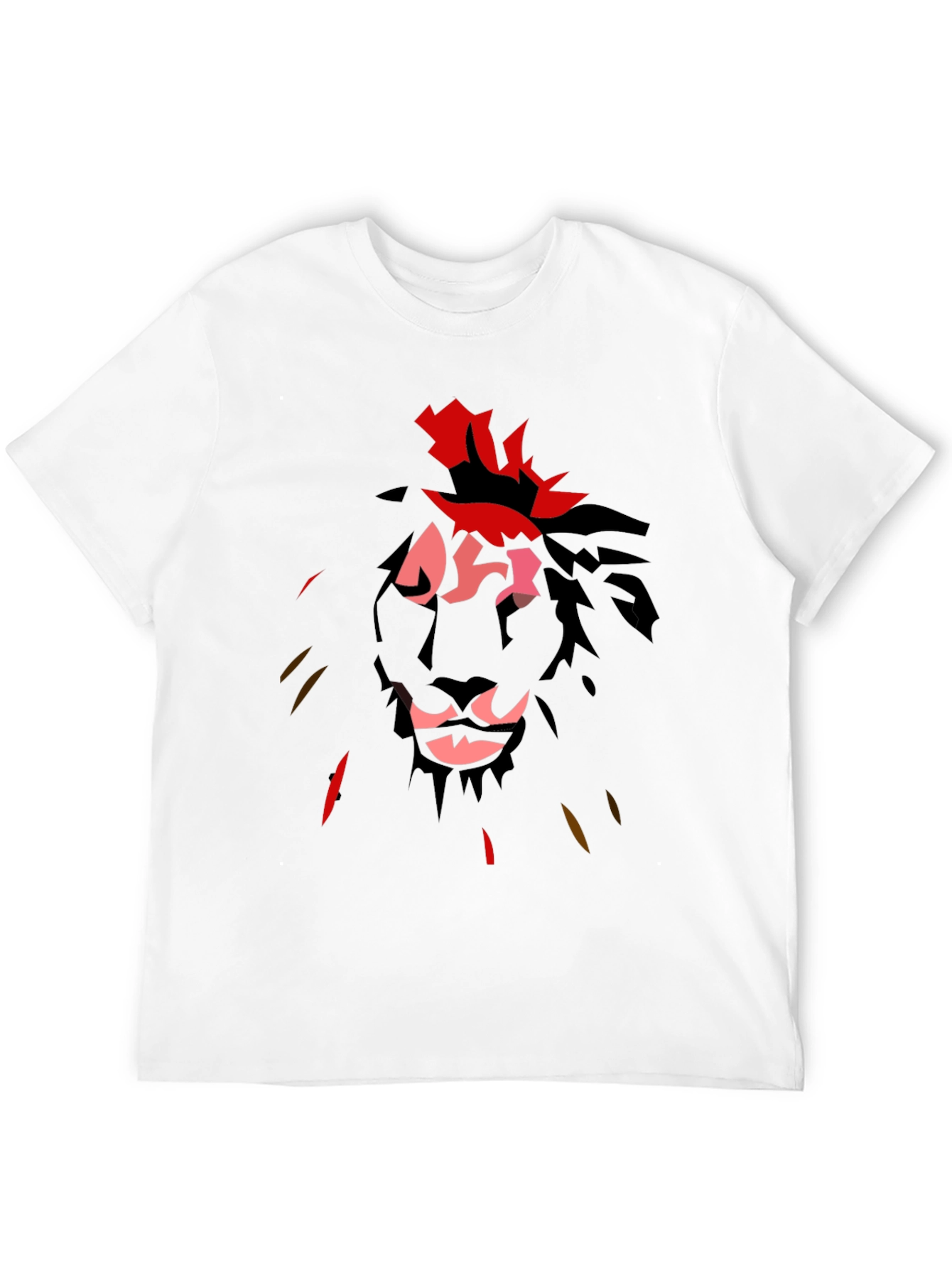 Abstract Lion Graphic Black T-Shirt