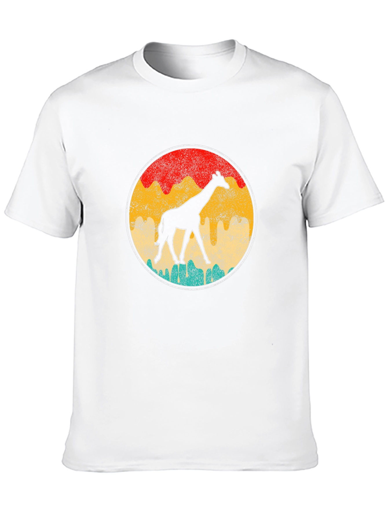 Retro Giraffe Graphic Tee - Unisex Black T-Shirt