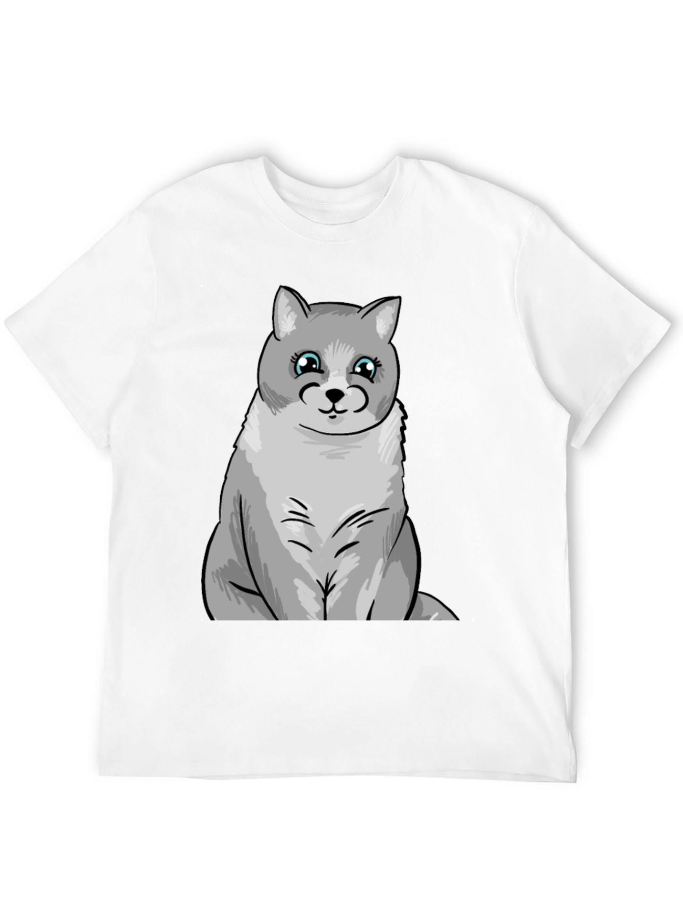 Cute Cartoon Cat T-Shirt - Black Unisex Tee