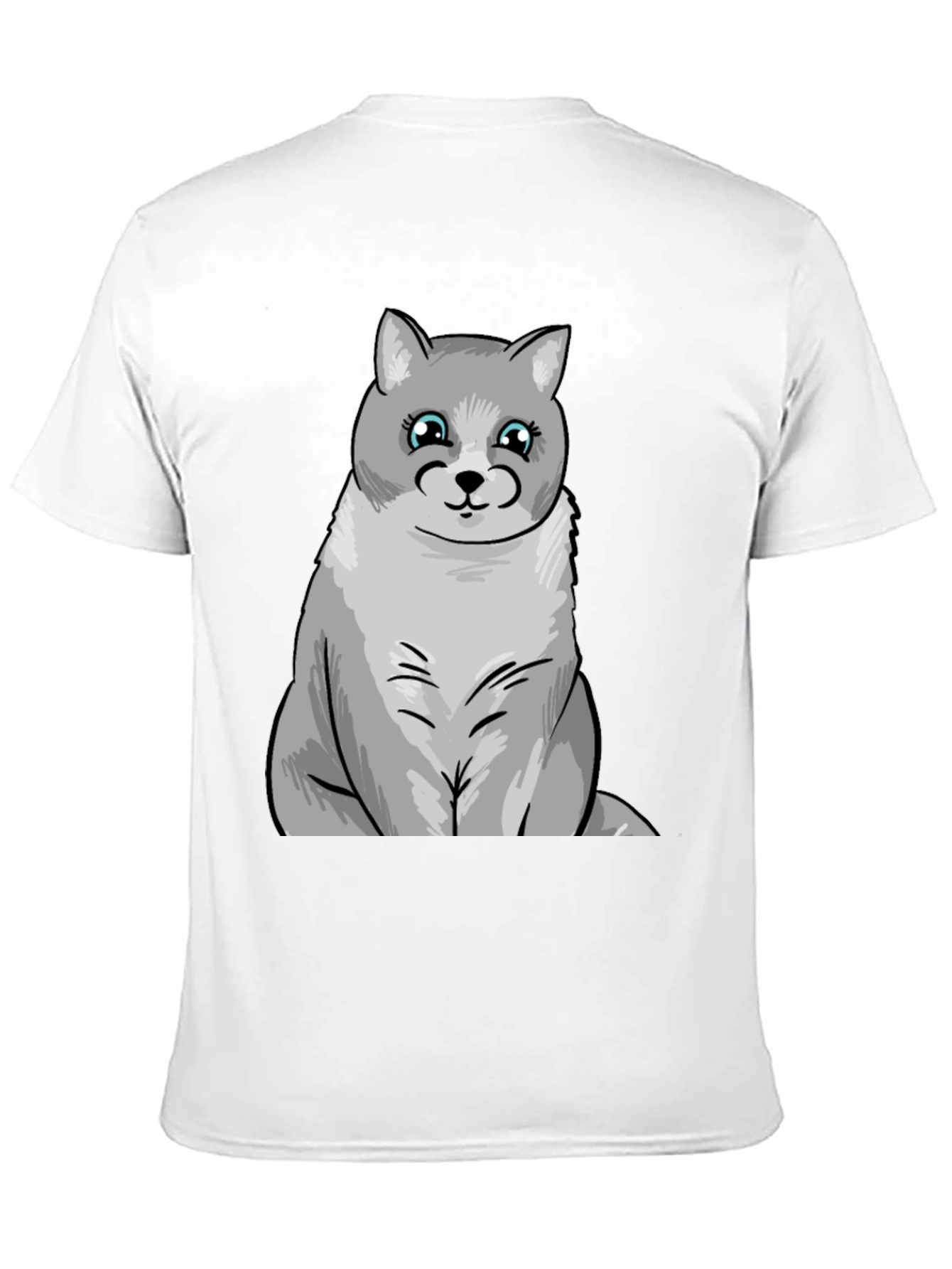 Cute Cartoon Cat T-Shirt - Black Unisex Tee