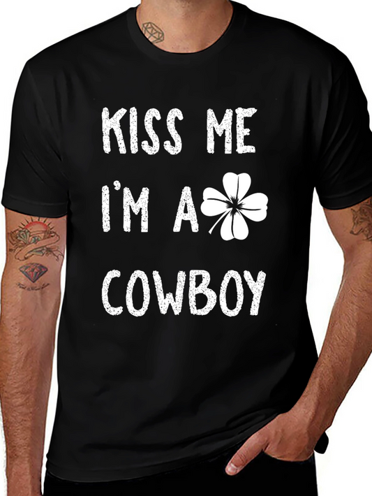Kiss Me Im a Cowboy St. Patricks Day T-Shirt