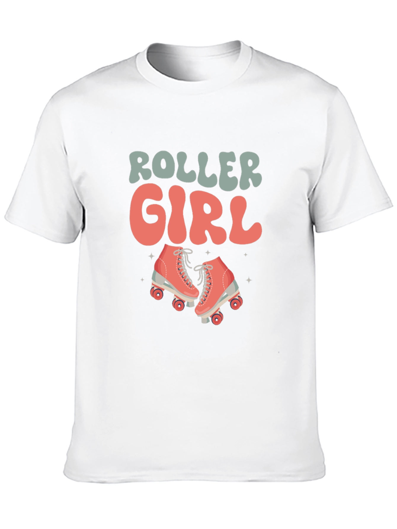 Retro Roller Girl Black T-Shirt