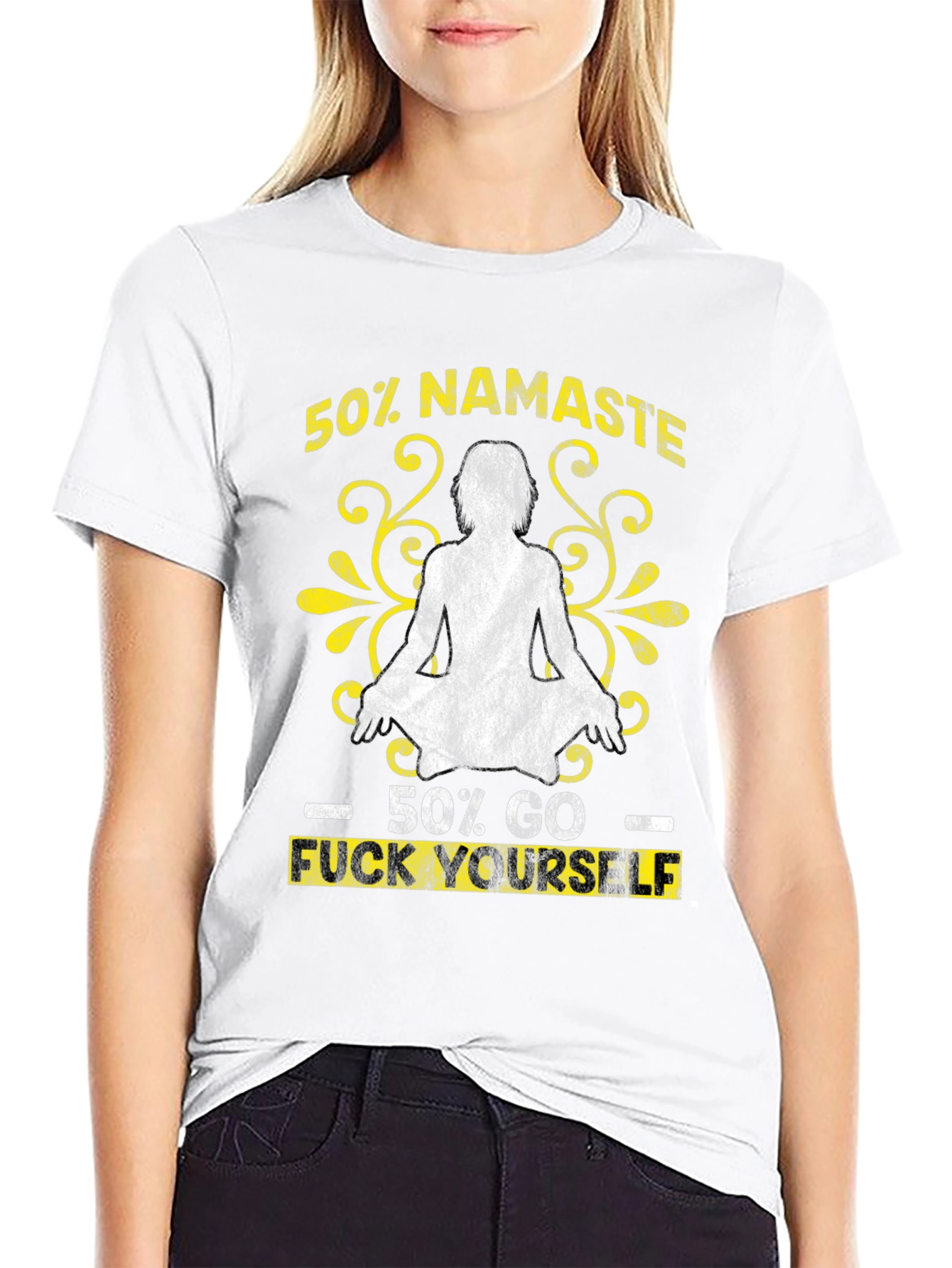 50% Namaste 50% Go F Yourself Graphic Tee
